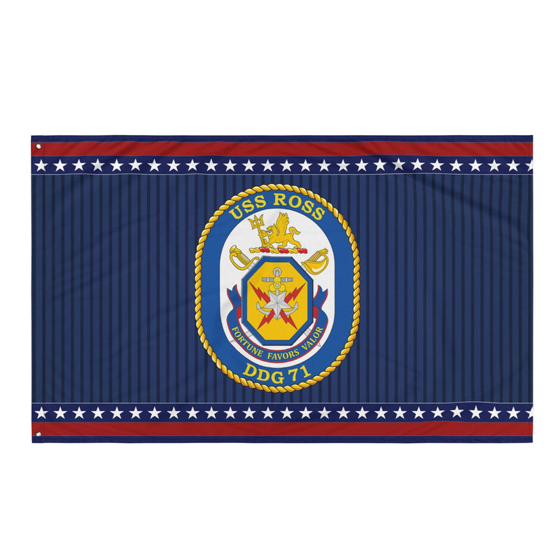 Patriotic USS Ross (DDG-71) Ship's Crest Wall Flag