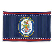 Patriotic USS Russell (DDG-59) Ship's Crest Wall Flag Tactically Acquired   
