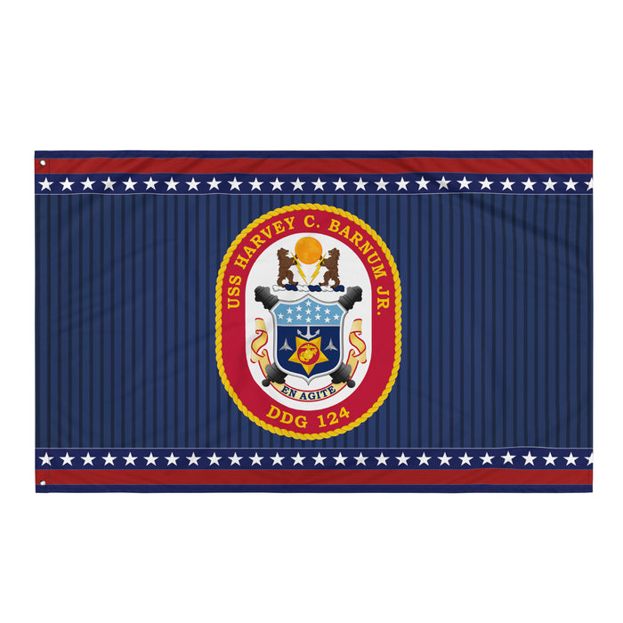 Patriotic USS Harvey C. Barnum (DDG-124) Ship's Crest Wall Flag Tactically Acquired Default Title  