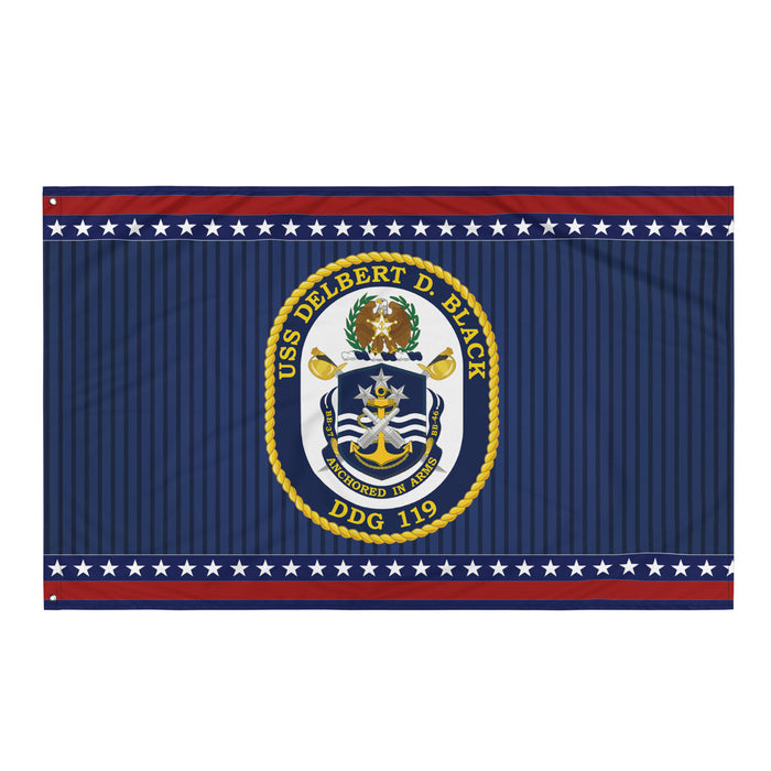 Patriotic USS Delbert D. Black (DDG-119) Ship's Crest Wall Flag Tactically Acquired Default Title  