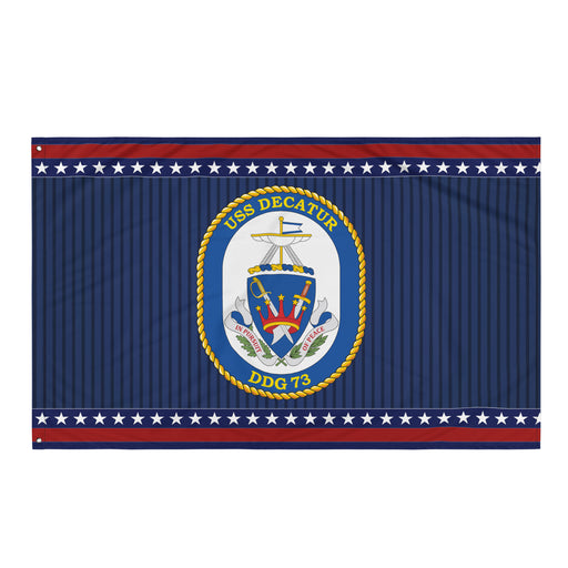 Patriotic USS Decatur (DDG-73) Ship's Crest Wall Flag Tactically Acquired Default Title  