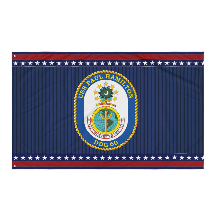 Patriotic USS Paul Hamilton (DDG-60) Ship's Crest Wall Flag Tactically Acquired Default Title  