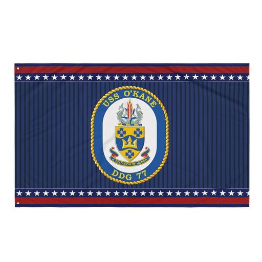 Patriotic USS O' Kane (DDG-77) Ship's Crest Wall Flag Tactically Acquired Default Title  