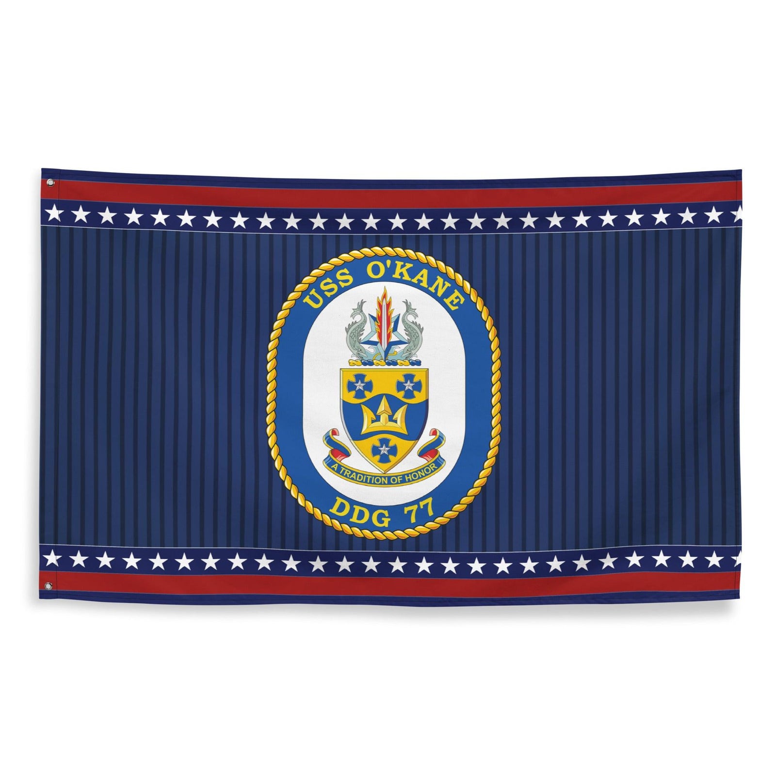 Patriotic USS O' Kane (DDG-77) Ship's Crest Wall Flag Tactically Acquired   