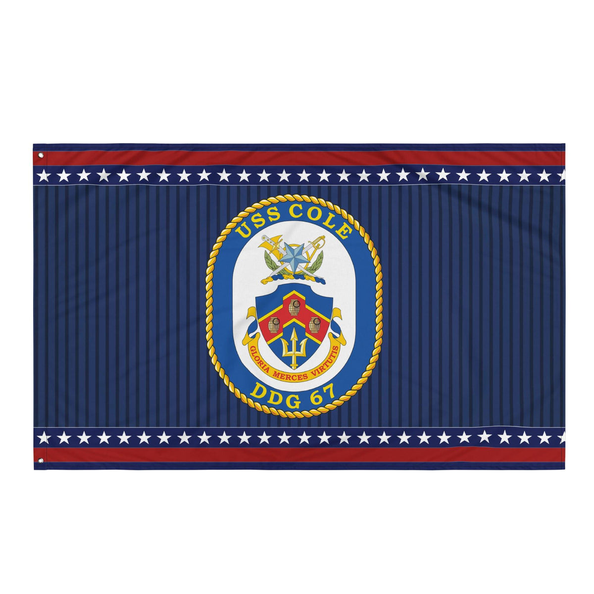 Patriotic USS Cole (DDG-67) Ship's Crest Wall Flag