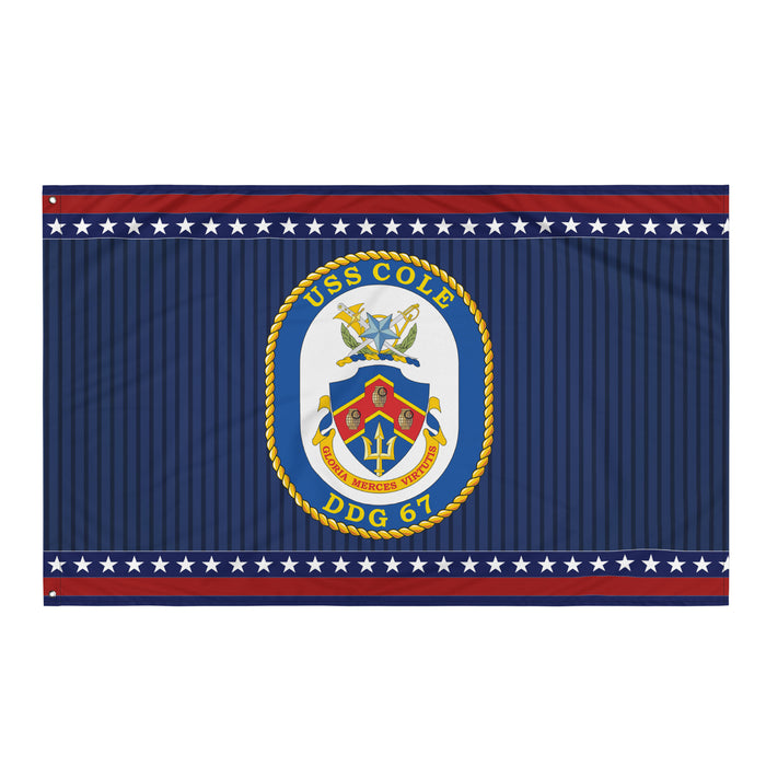 Patriotic USS Cole (DDG-67) Ship's Crest Wall Flag Tactically Acquired Default Title  