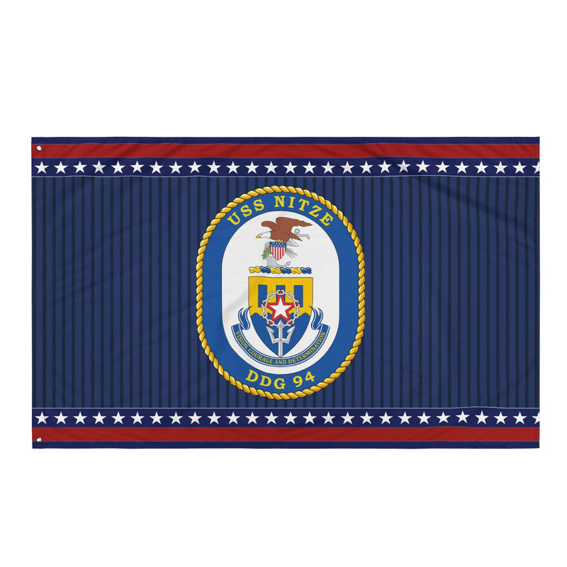 Patriotic USS Nitze (DDG-94) Ship's Crest Wall Flag