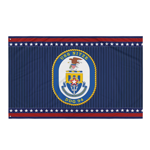 Patriotic USS Nitze (DDG-94) Ship's Crest Wall Flag Tactically Acquired Default Title  