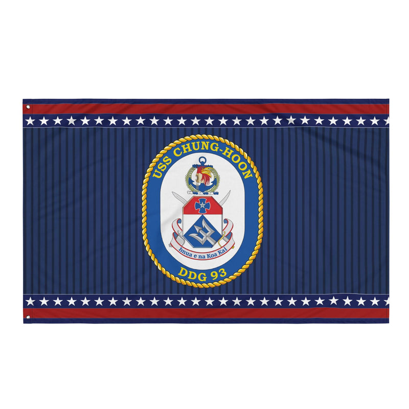 Patriotic USS Chung-Hoon (DDG-93) Ship's Crest Wall Flag