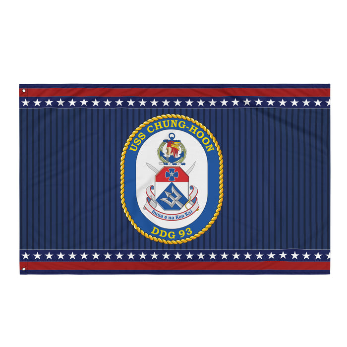 Patriotic USS Chung-Hoon (DDG-93) Ship's Crest Wall Flag Tactically Acquired Default Title  