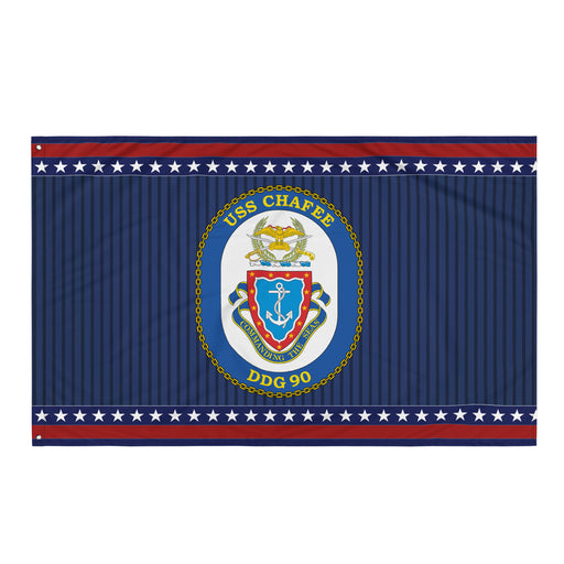 Patriotic USS Chafee (DDG-90) Ship's Crest Wall Flag Tactically Acquired Default Title  