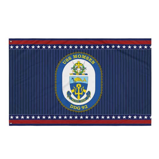 Patriotic USS Momsen (DDG-92) Ship's Crest Wall Flag Tactically Acquired Default Title  