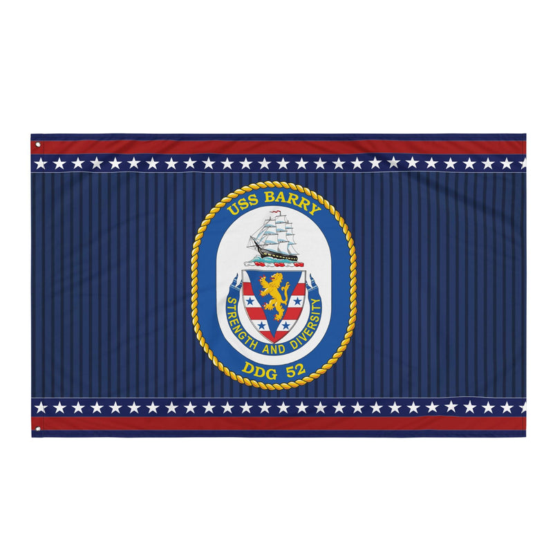 Patriotic USS Barry (DDG-52) Ship's Crest Wall Flag