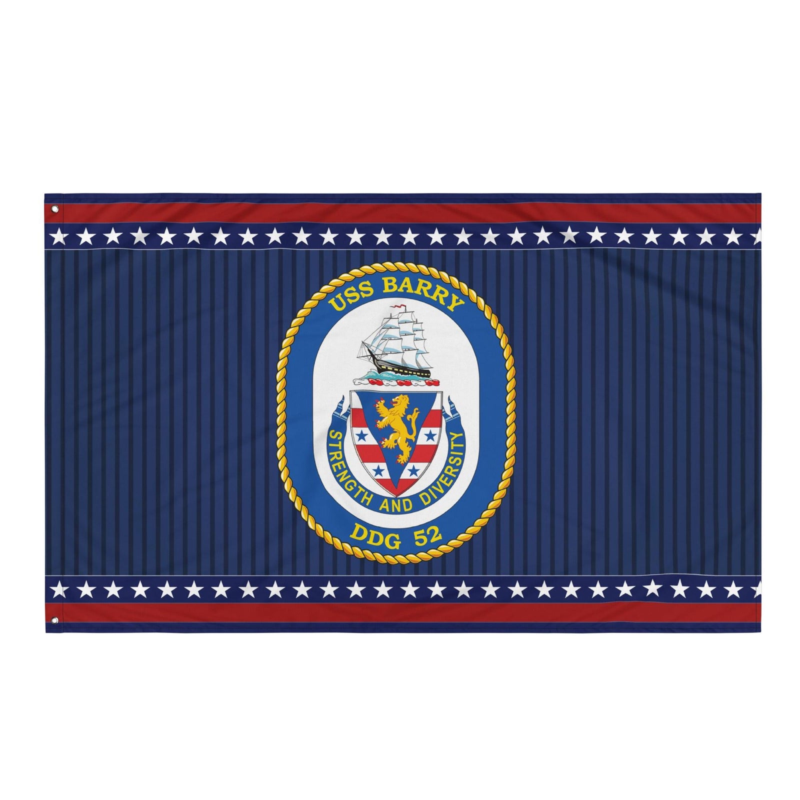 Patriotic USS Barry (DDG-52) Ship's Crest Wall Flag Tactically Acquired Default Title  