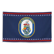 Patriotic USS Arleigh Burke (DDG-51) Ship's Crest Wall FlagFlag Tactically Acquired   