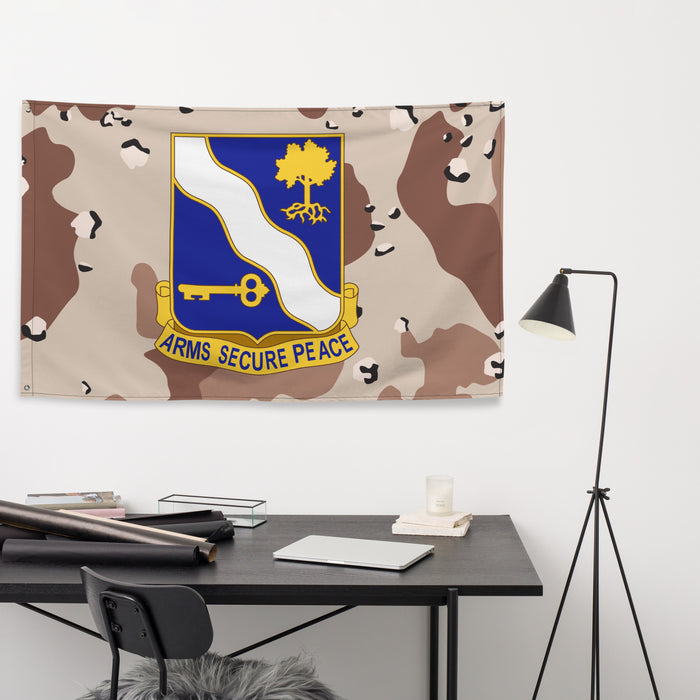 U.S. Army 143rd Infantry Regiment Chocolate-Chip Camo Flag Tactically Acquired   