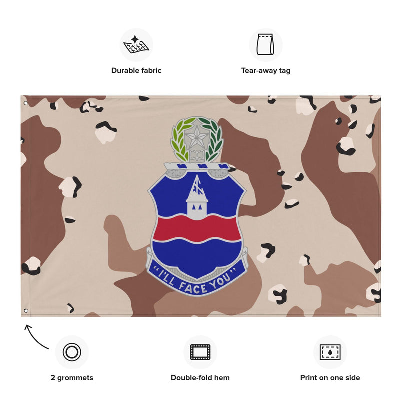 U.S. Army 142nd Infantry Regiment Chocolate-Chip Camo Flag