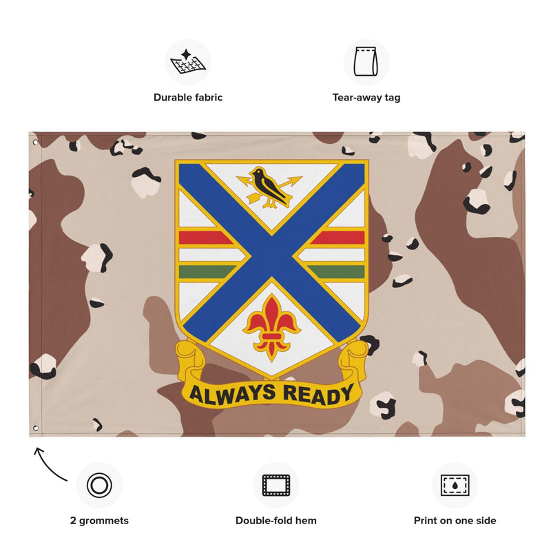 U.S. Army 130th Infantry Regiment Chocolate-Chip Camo Flag