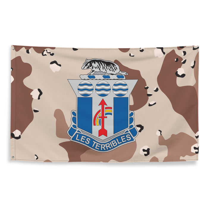 U.S. Army 127th Infantry Regiment Chocolate-Chip Camo Flag Tactically Acquired   