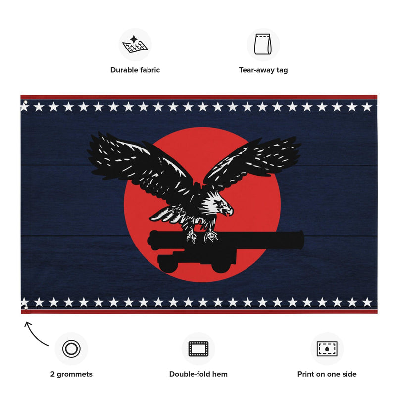 Patriotic USS Yorktown (CV-5) Aircraft Carrier Wall Flag