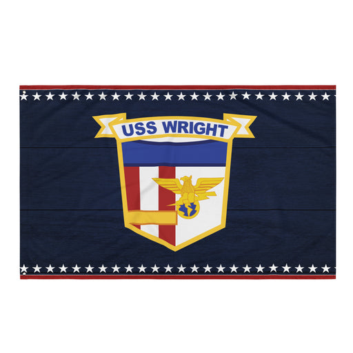 Patriotic USS Wright (CVL-49) Aircraft Carrier Wall Flag Tactically Acquired Default Title  