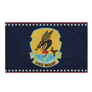 Patriotic USS Wasp (CV-18) Aircraft Carrier Wall Flag Tactically Acquired Default Title  