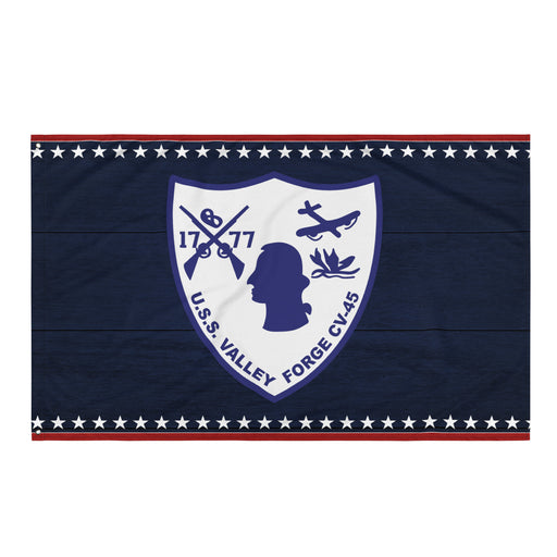 Patriotic USS Valley Forge (CV-45) Aircraft Carrier Wall Flag Tactically Acquired Default Title  