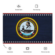 Patriotic USS Theodore Roosevelt (CVN-71) Aircraft Carrier Wall Flag Tactically Acquired   