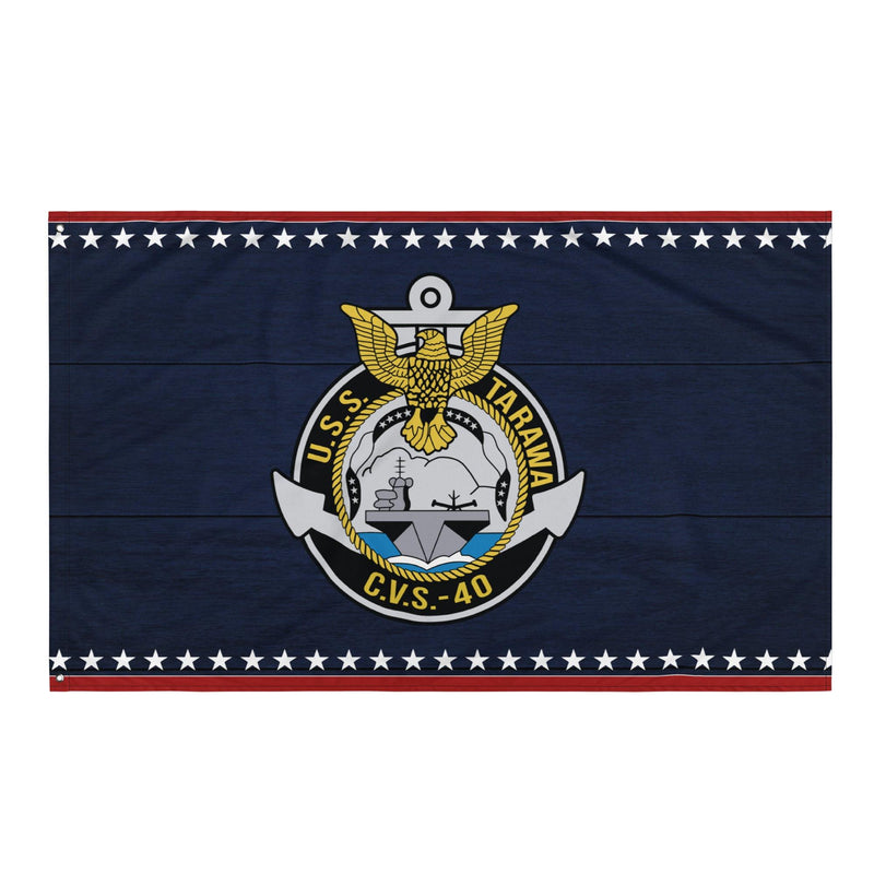 Patriotic USS Tarawa (CVS-40) Aircraft Carrier Wall Flag