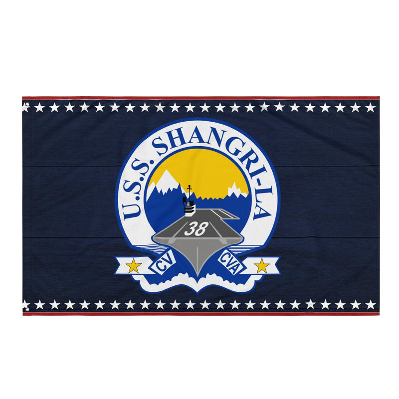 Patriotic USS Shangri-La (CV-38) Aircraft Carrier Wall Flag