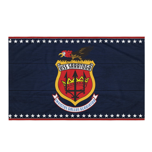 Patriotic USS Saratoga (CV-60) Aircraft Carrier Wall Flag Tactically Acquired Default Title  