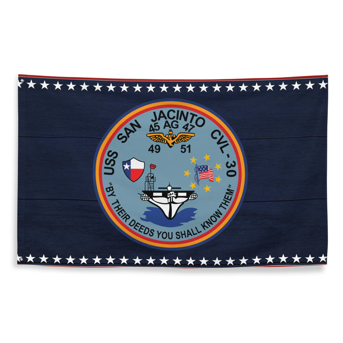 Patriotic USS San Jacinto (CVL-30) Aircraft Carrier Flag Tactically Acquired   