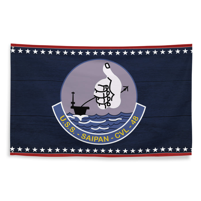 Patriotic USS Saipan (CVL-48) Aircraft Carrier Flag Tactically Acquired   