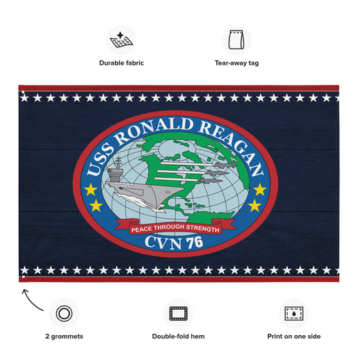 Patriotic USS Ronald Reagan (CVN-76) Aircraft Carrier Flag Tactically Acquired   