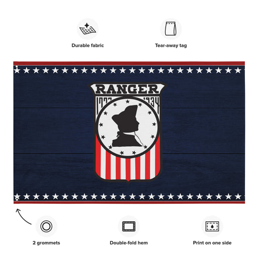 Patriotic USS Ranger (CV-4) Aircraft Carrier Flag Tactically Acquired   