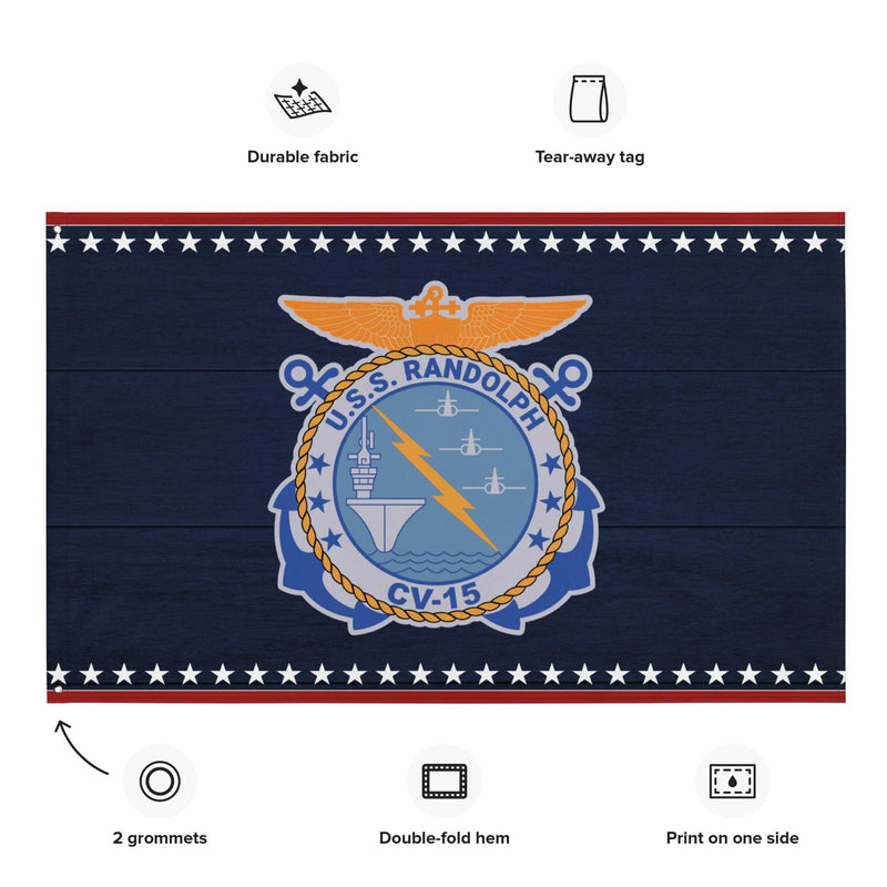 Patriotic USS Randolph (CV-15) Aircraft Carrier Flag