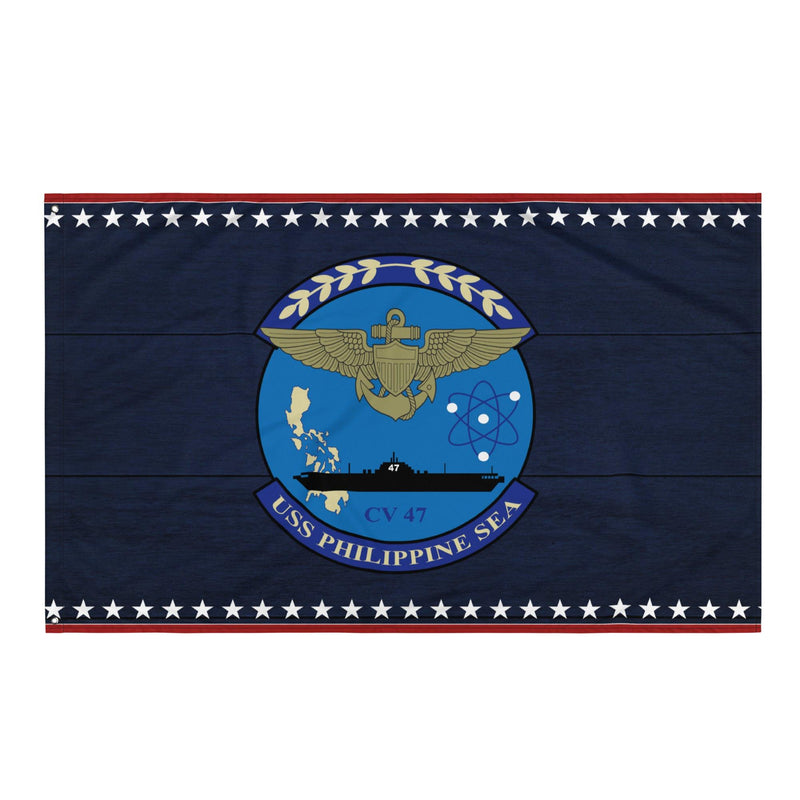 Patriotic USS Philippine Sea (CV-47) Aircraft Carrier Flag