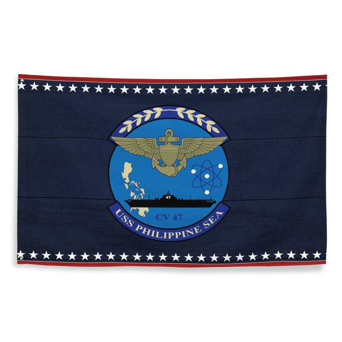 Patriotic USS Philippine Sea (CV-47) Aircraft Carrier Flag Tactically Acquired   