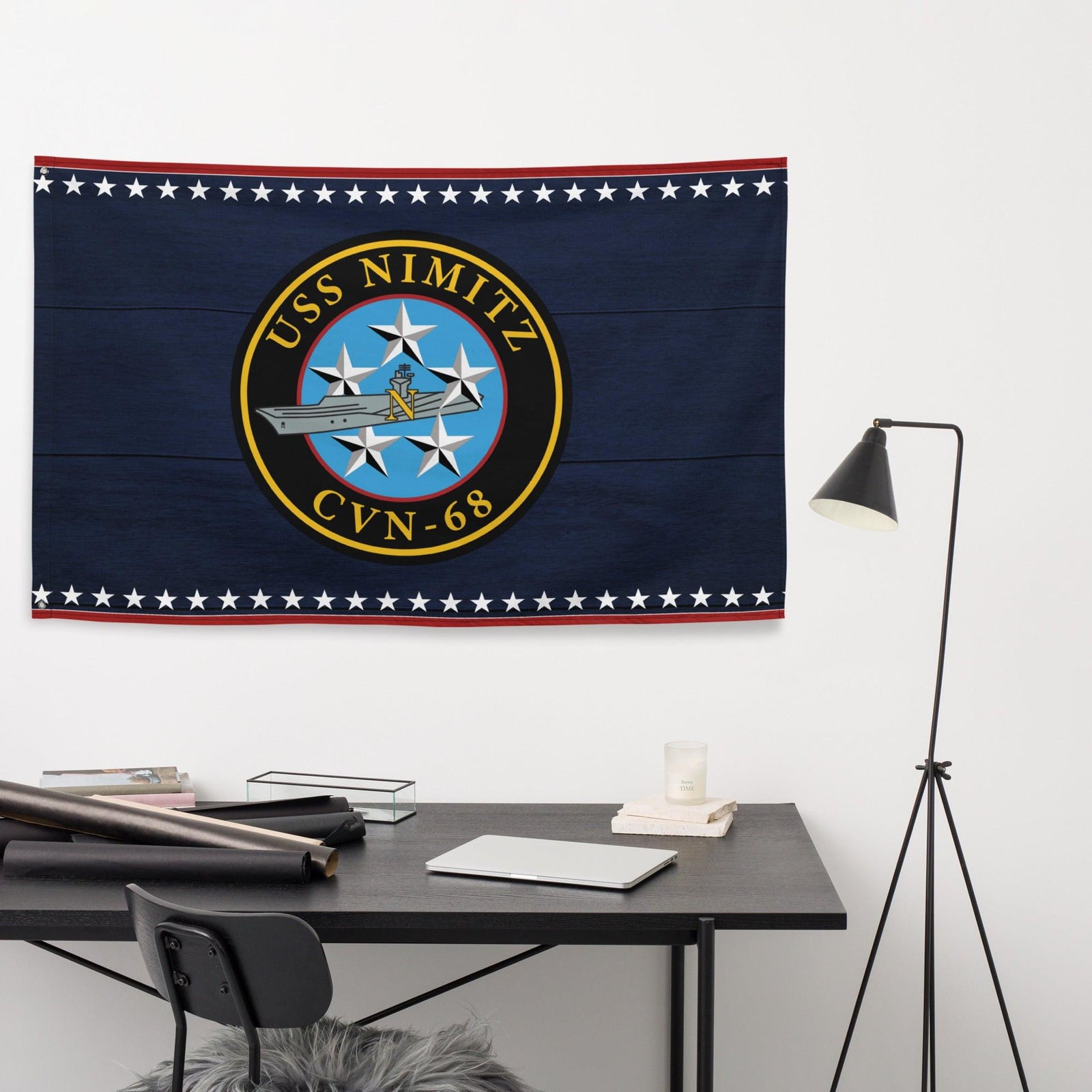 Patriotic USS Nimitz (CVN-68) Aircraft Carrier Flag Tactically Acquired   