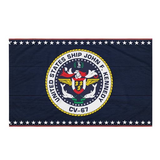 Patriotic USS John F. Kennedy (CV-67) Ship's Crest Emblem Wall Flag Tactically Acquired Default Title  