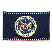 Patriotic USS John F. Kennedy (CV-67) Ship's Crest Emblem Wall Flag Tactically Acquired   