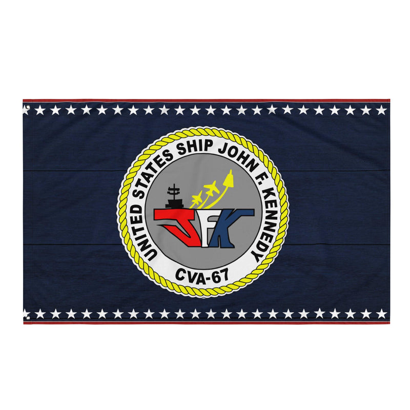 Patriotic USS John F. Kennedy (CVA-67) Ship's Crest Emblem Wall Flag