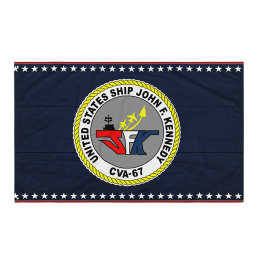 Patriotic USS John F. Kennedy (CVA-67) Ship's Crest Emblem Wall Flag Tactically Acquired Default Title  