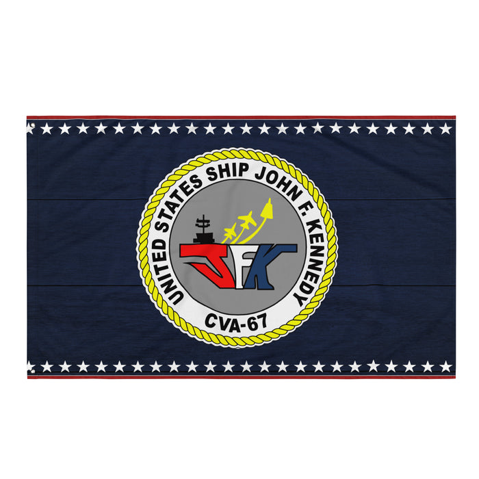 Patriotic USS John F. Kennedy (CVA-67) Ship's Crest Emblem Wall Flag Tactically Acquired Default Title  