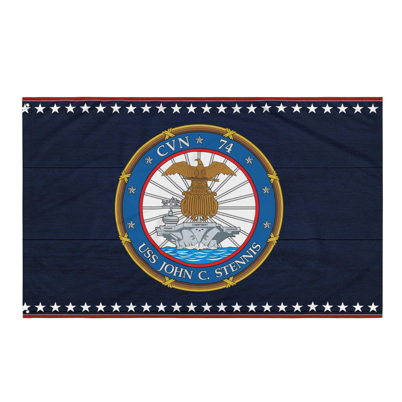 Patriotic USS John C. Stennis (CVN-74) Ship's Crest Emblem Wall Flag