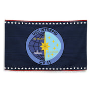 Patriotic USS Intrepid (CV-11) Ship's Crest Emblem Wall Flag Tactically Acquired   