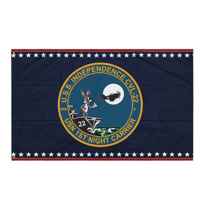 Patriotic USS Independence (CVL-22) Ship's Crest Emblem Wall Flag Tactically Acquired Default Title  