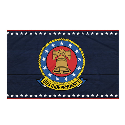 Patriotic USS Independence (CV-62) Ship's Crest Emblem Wall Flag Tactically Acquired Default Title  