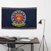 Patriotic USS Independence (CV-62) Ship's Crest Emblem Wall Flag Tactically Acquired   