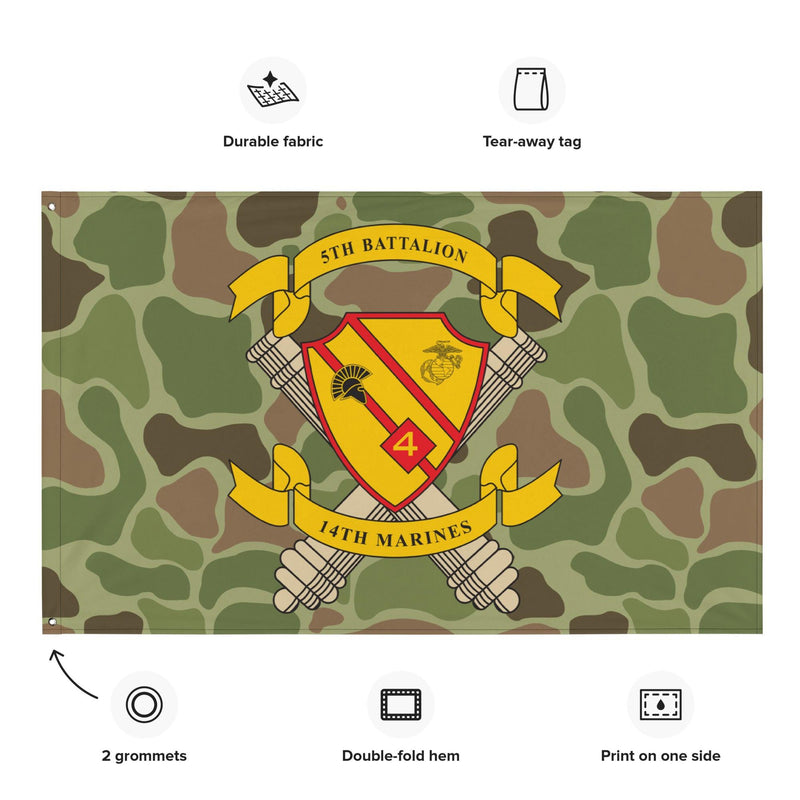 5th Bn 14th Marines (5/14 Marines) Frogskin Camo USMC Flag